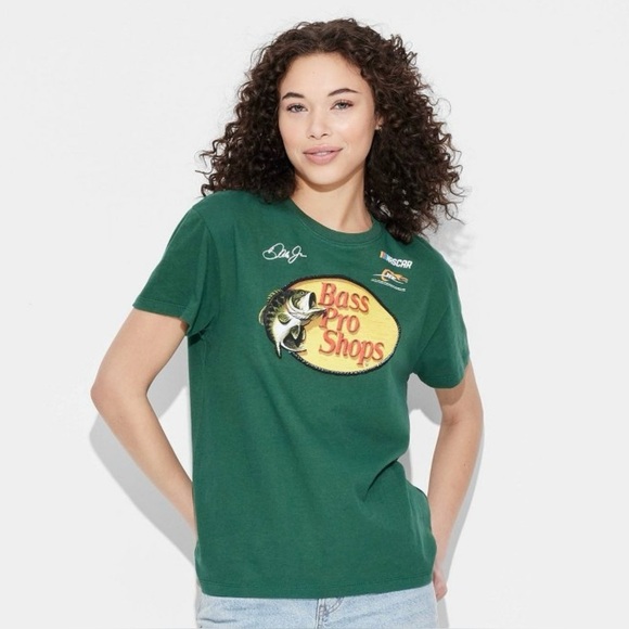 Nascar Tops - Nascar Bass Pro Shops Green Tee​